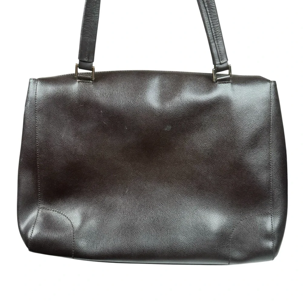 Furla Top Handle Handbag Italian Leather Purse Taupe‎ Cream Brown